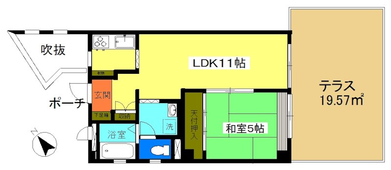 青木町ハイツ1号棟 711号室 間取り