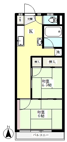 西川口ガルボビル  202号室 間取り