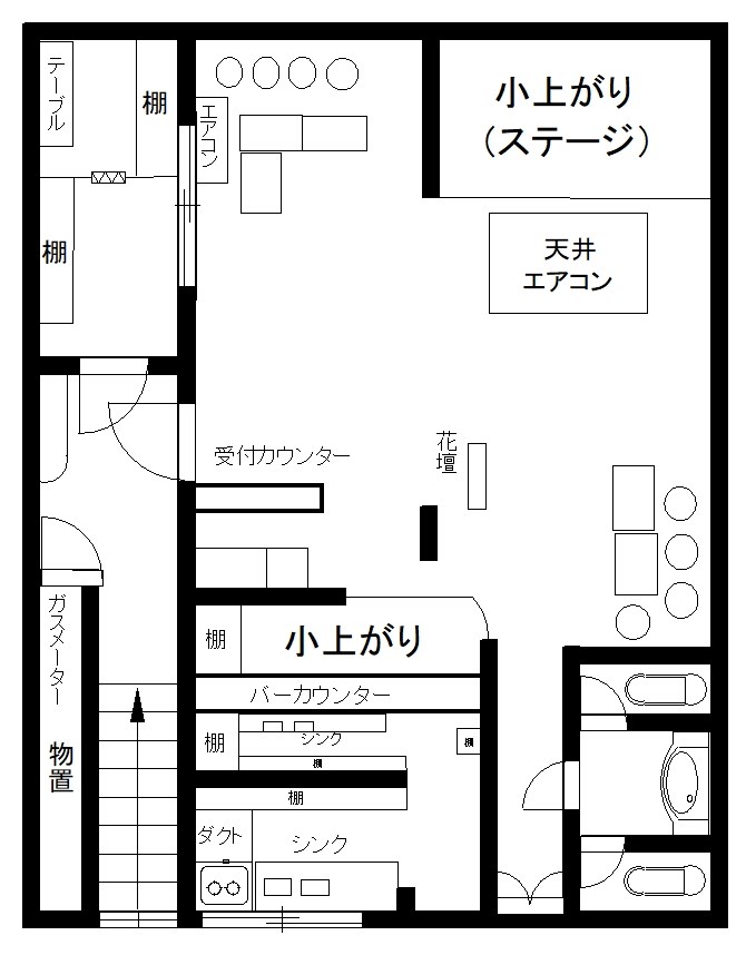 木下貸店舗 ２階東側号室 間取り