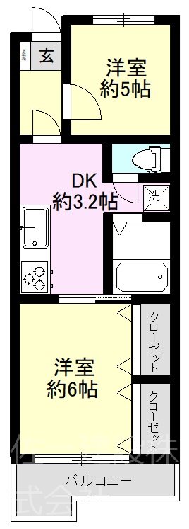 川口中青木第2ローヤルコーポ 406号室 間取り