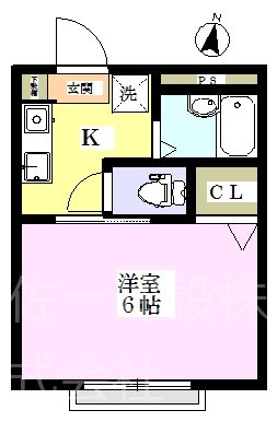 ルミエール並木 102号室 間取り