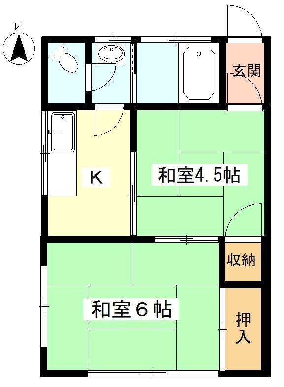 第二植杉荘 101号室 間取り