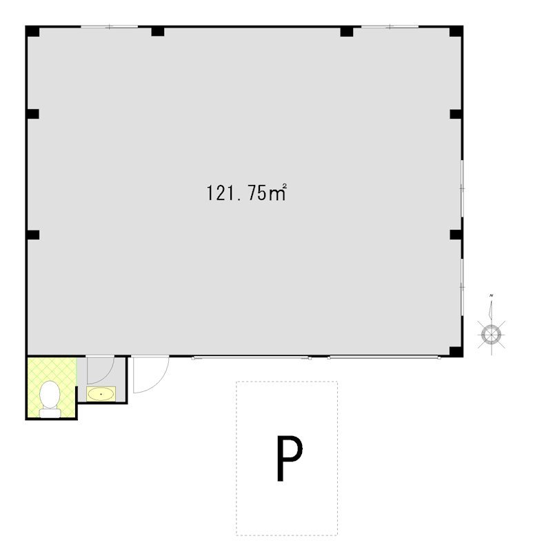 テスコビル1階　事務所・倉庫 101号室 間取り