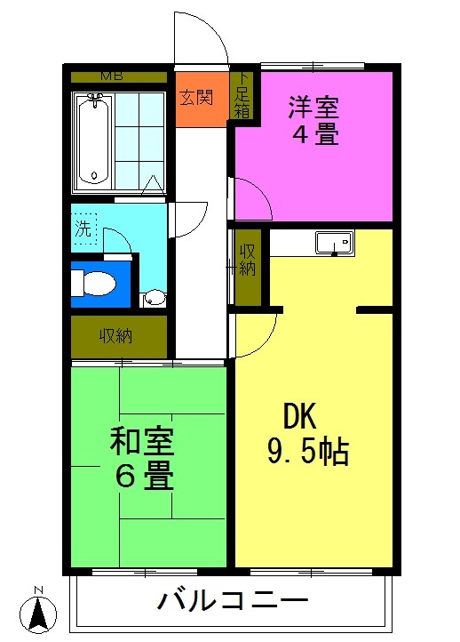 タナベハイツ 406号室 間取り