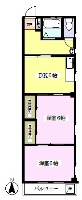 メゾンハイツ市川  102号室 間取り