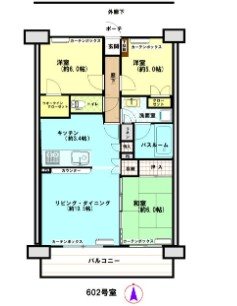 オーベル川口並木 602号室 間取り