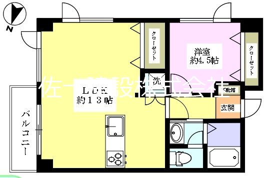 エクレール朝日町 404号室 間取り
