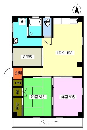 内田コーポ 301号室 間取り