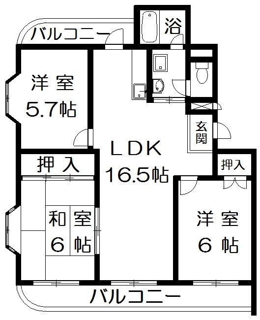 サンシャトゥー  間取り