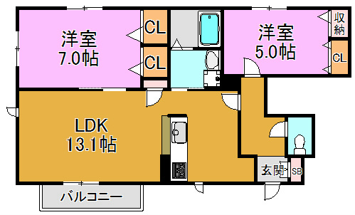 シャーメゾングレスター 間取り図
