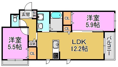 シャーメゾン森河内西 間取り図