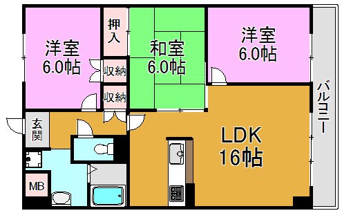 グランドール杉ノ木 間取り図