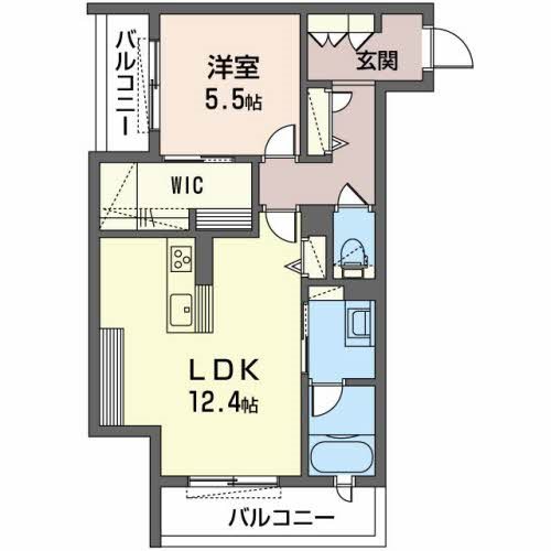 シャーメゾン　リュエル八戸ノ里 間取り図