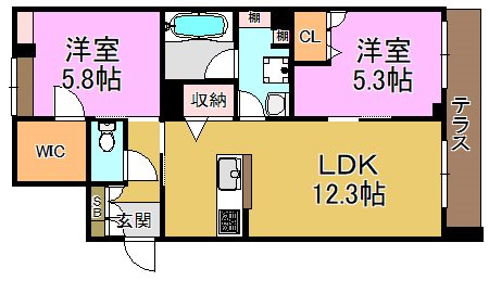 シャーメゾン　フォルトゥーナ 間取り図