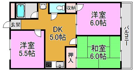 第一高山ハイツ 間取り図