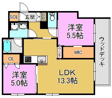 シャーメゾンTG　Via　Sole 間取り図