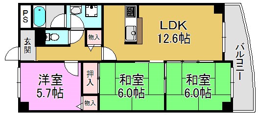 美杜里ハイムⅡ 間取り図