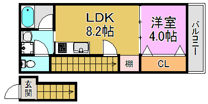 フジパレスフォンターナ2番館 間取り図