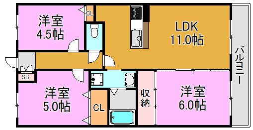 ポプルス高井田 間取り図