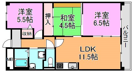 アンドユーイワキ・東大阪 間取り図