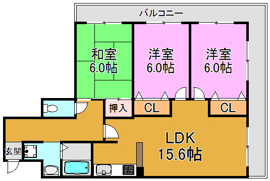 プランドール中川 間取り図