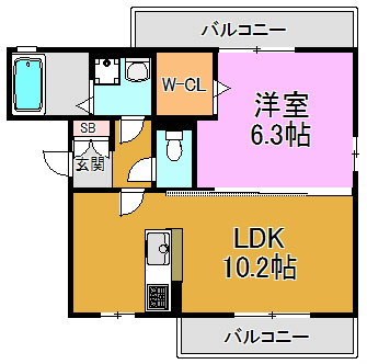 グレース中谷　A・B棟 間取り図