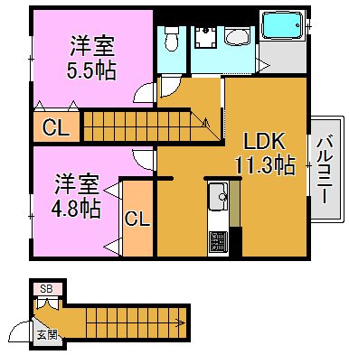 シャーメゾン稲田本町 間取り図