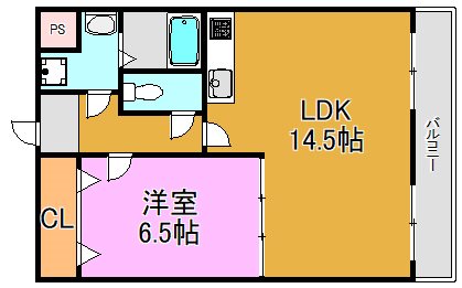 比枝コーポラス上町　Ⅰ 間取り図