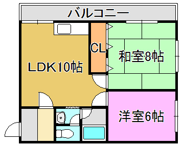 タカイダ西ハイツ 間取り図