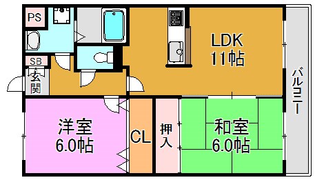 エタージュ高井田 間取り図
