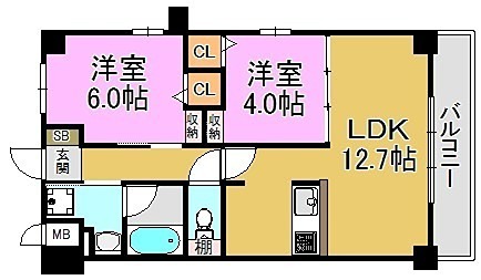 ヴィルヌーブＳ・Ｋ・Ｈ 間取り図