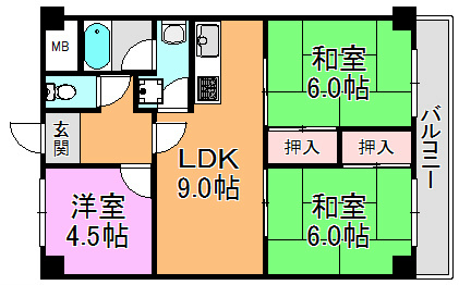 吉田第2大発マンション 間取り図