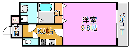 グランシス高井田 間取り図