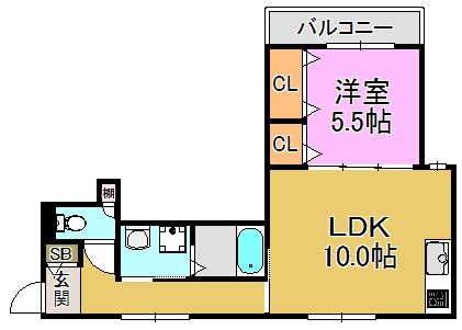 クリエオーレ新鴻池町 間取り図