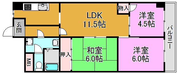 グランドファミリア高井田 間取り図