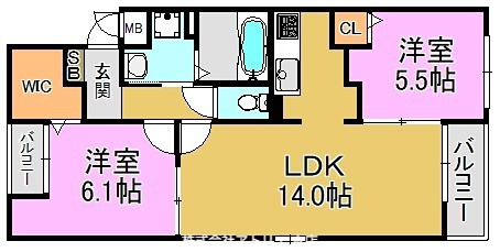 アット楠根 間取り図