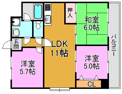 フェルザ長田 間取り図