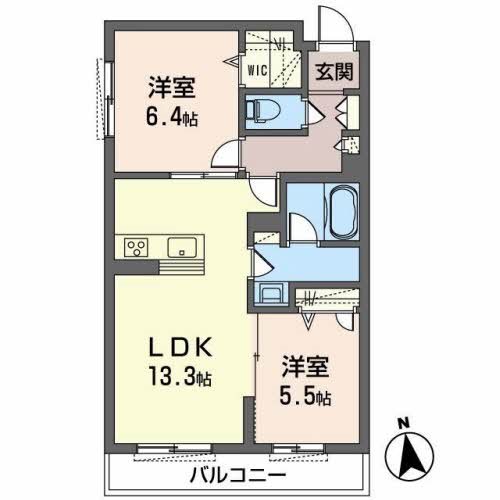 シャーメゾン中鴻池Ⅱ　A棟 間取り図