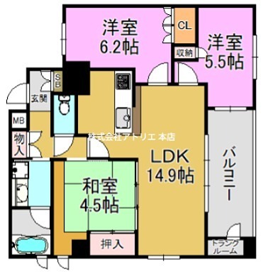 コムズシティ高井田 間取り図