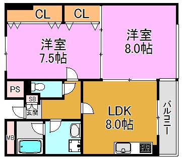 メゾンドボヌール 間取り図