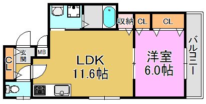 クリエオーレ稲田本町 間取り図