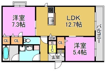 シャーメゾン今米 間取り図