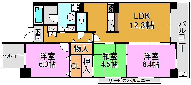 グラン・シェル・ドゥ 間取り図