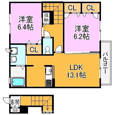 シャーメゾン稲田本町 間取り図