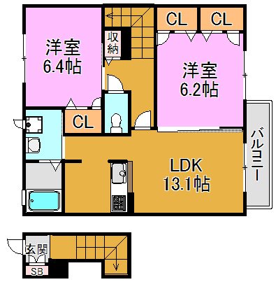 シャーメゾン稲田本町 間取り図
