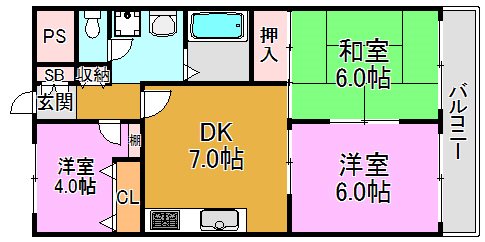 シャトー新喜多 間取り図