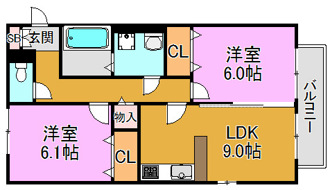 セジュール稲田本町 間取り図