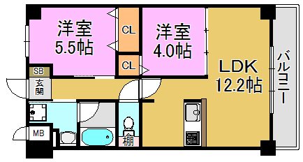 ヴィルヌーブＳ・Ｋ・Ｈ 間取り図