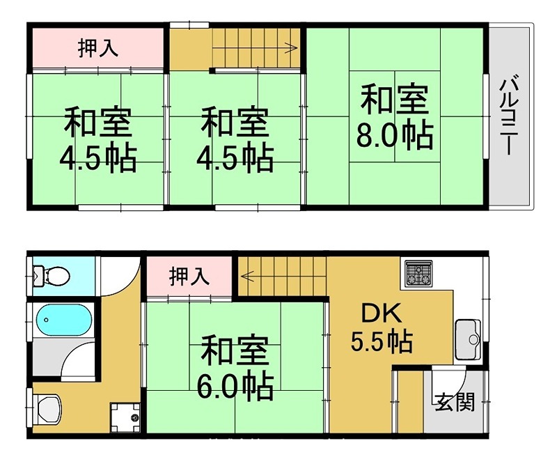 本田貸家 間取り図