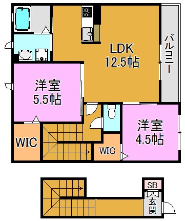 シャーメゾン稲田本町A棟 間取り図